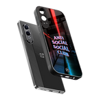 anti social social club back phone cover | glass case for oneplus nord ce 4 lite