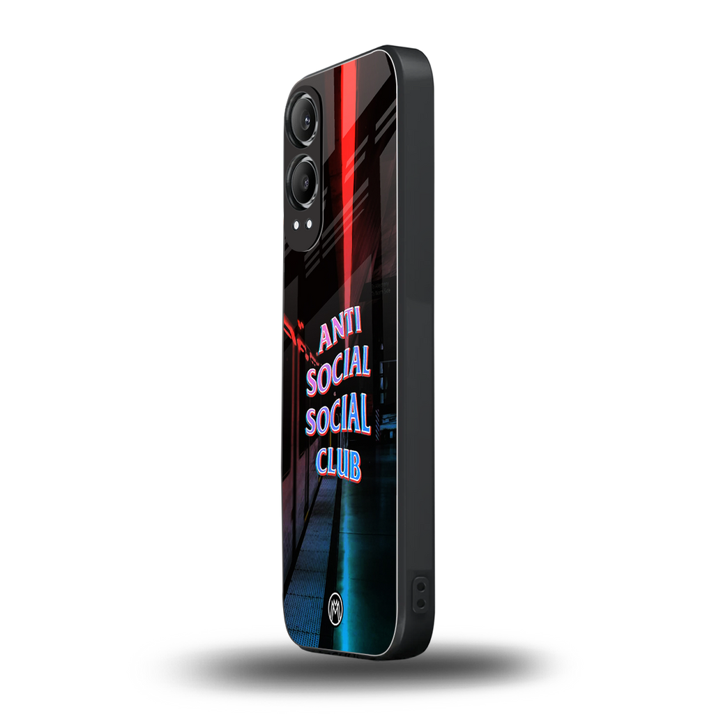 anti social social club back phone cover | glass case for oneplus nord ce 4 lite