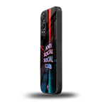 anti social social club back phone cover | glass case for oneplus nord ce 4 lite