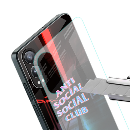 anti social social club back phone cover | glass case for oneplus nord ce 4 lite