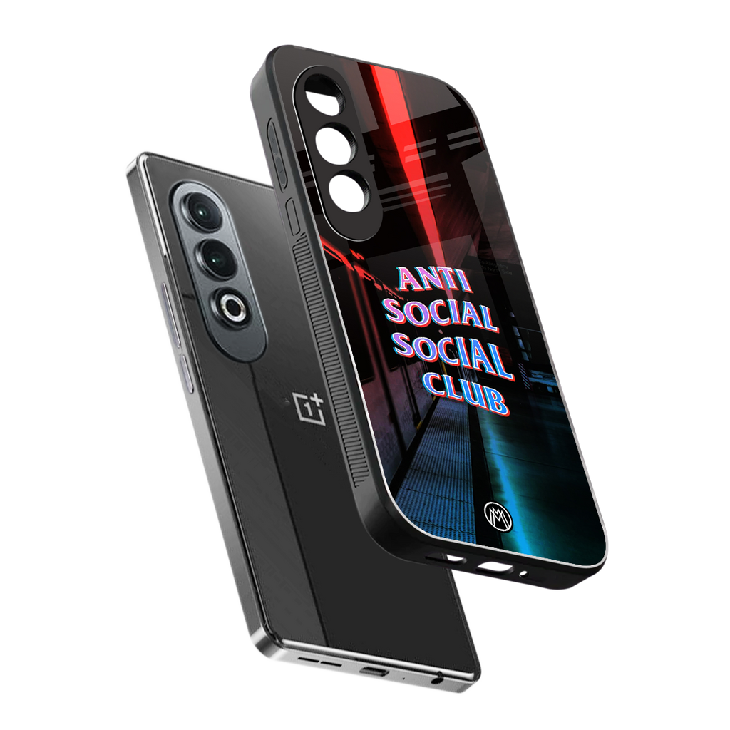 anti social social club back phone cover | glass case for oneplus nord ce 4