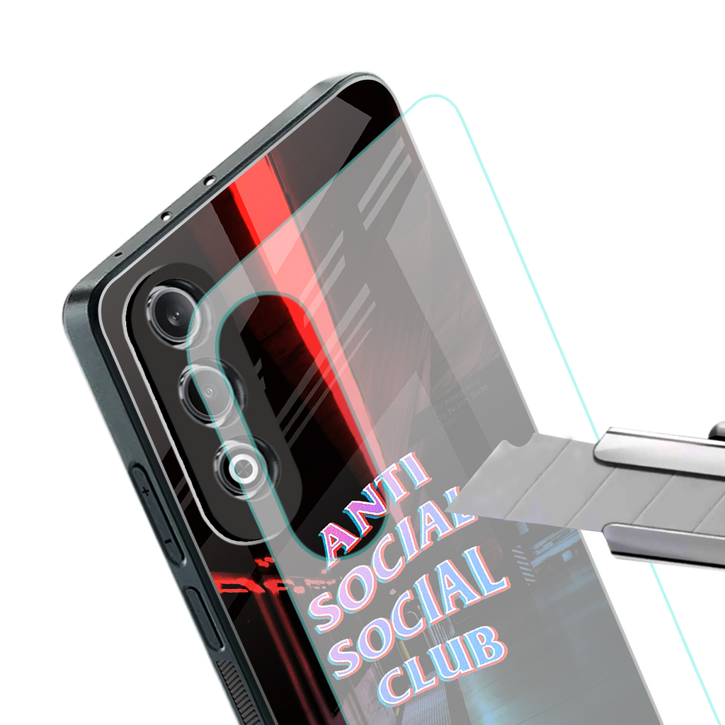 anti social social club back phone cover | glass case for oneplus nord ce 4