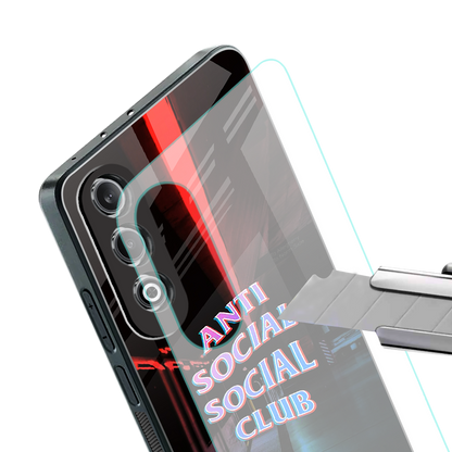 anti social social club back phone cover | glass case for oneplus nord ce 4