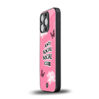 anti social social club pink edition back phone cover | glass case for iphone 14 pro