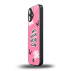 anti social social club pink edition back phone cover | glass case for iphone 16 plus