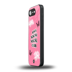 anti social social club pink edition back phone cover | glass case for iphone 16e