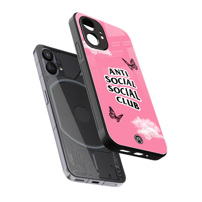 anti social social club pink edition back phone cover | glass case for nothing phone 1
