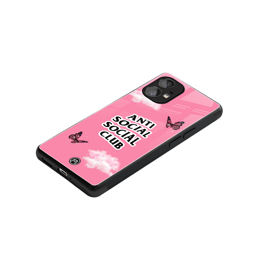 anti social social club pink edition back phone cover | glass case for nothing phone 1