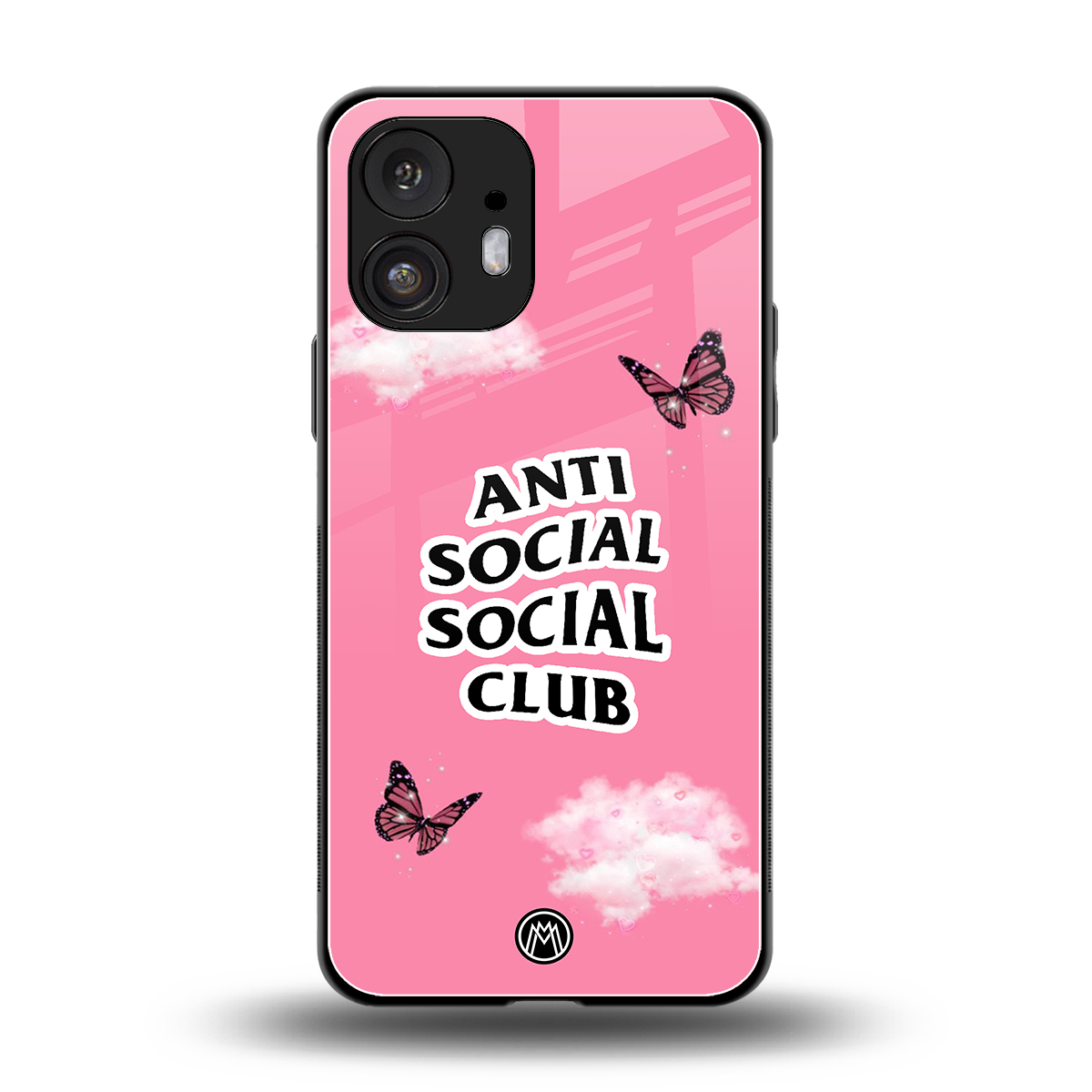 anti social social club pink edition back phone cover | glass case for nothing phone 2