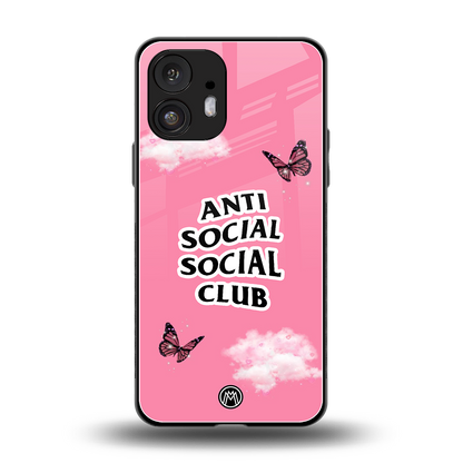 anti social social club pink edition back phone cover | glass case for nothing phone 2