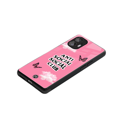 anti social social club pink edition back phone cover | glass case for nothing phone 2