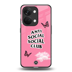 anti social social club pink edition back phone cover | glass case for oneplus nord 3