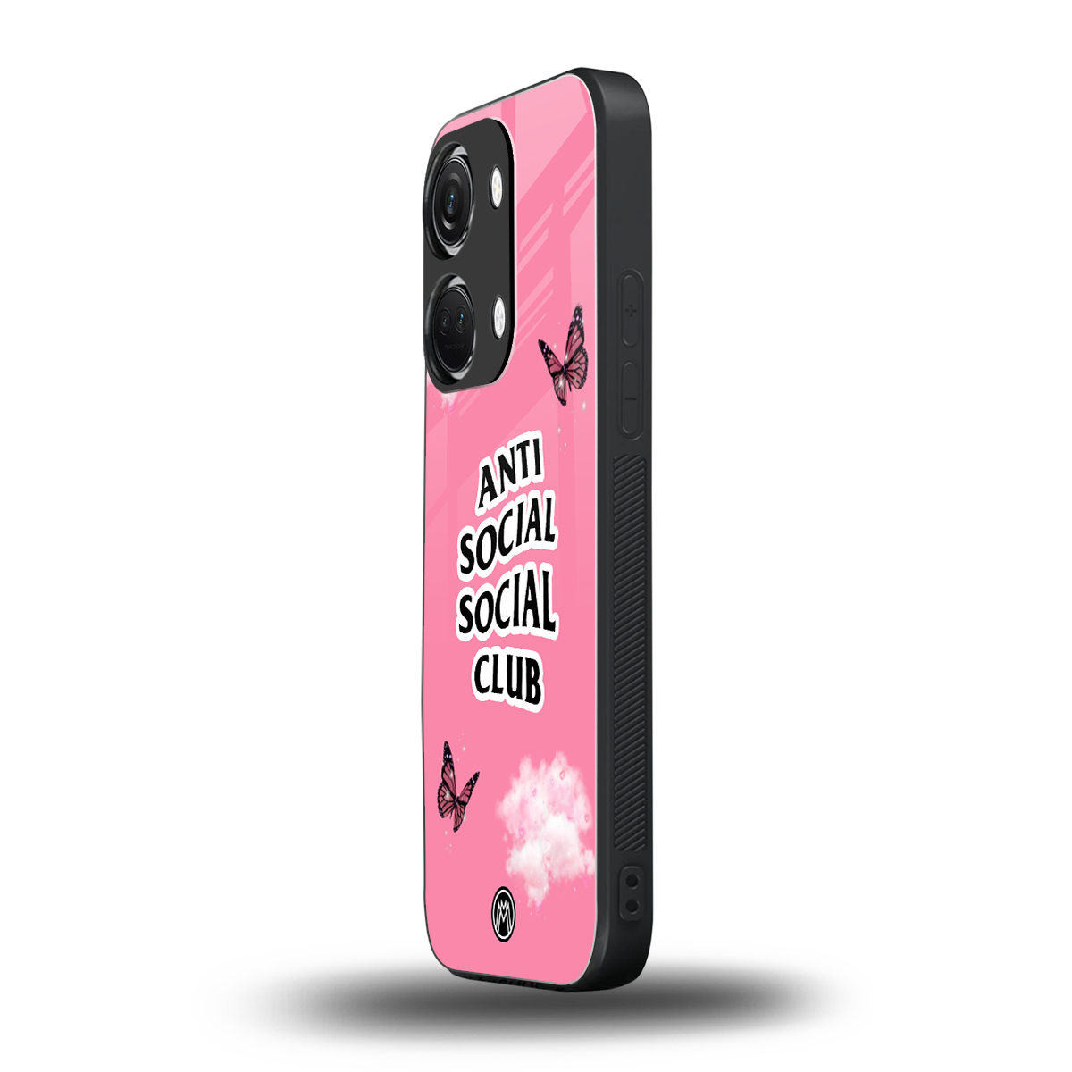 anti social social club pink edition back phone cover | glass case for oneplus nord 3