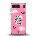 anti social social club pink edition back phone cover | glass case for oneplus nord 4