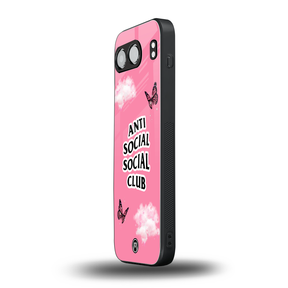 anti social social club pink edition back phone cover | glass case for oneplus nord 4