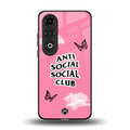 anti social social club pink edition back phone cover | glass case for oneplus nord ce 4