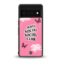 anti social social club pink edition back phone cover | glass case for google pixel 6 pro