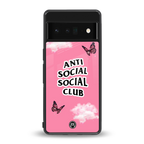 anti social social club pink edition back phone cover | glass case for google pixel 6 pro