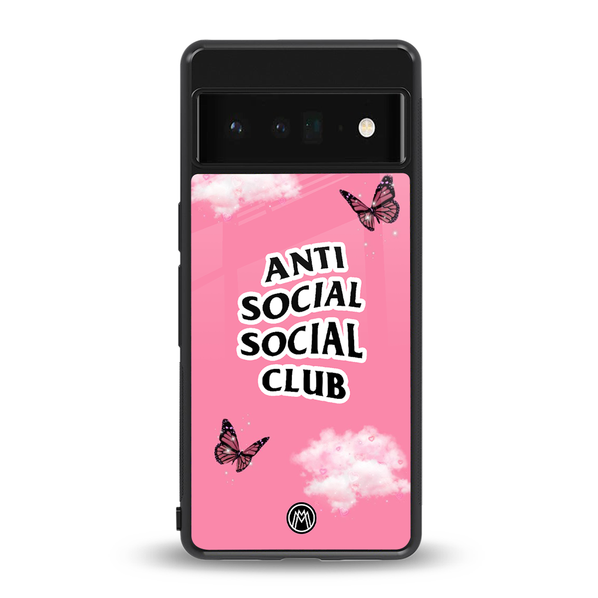 anti social social club pink edition back phone cover | glass case for google pixel 6 pro