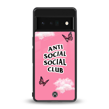 anti social social club pink edition back phone cover | glass case for google pixel 6 pro