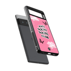 anti social social club pink edition back phone cover | glass case for google pixel 6 pro