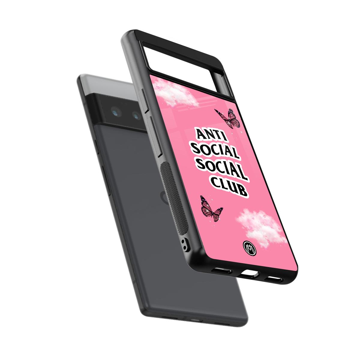 anti social social club pink edition back phone cover | glass case for google pixel 6 pro