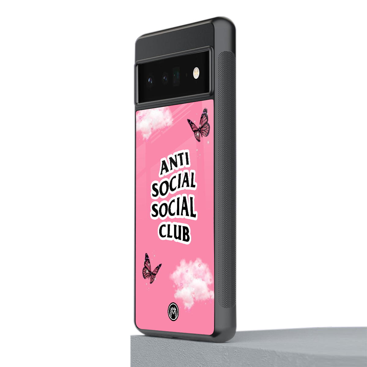 anti social social club pink edition back phone cover | glass case for google pixel 6 pro