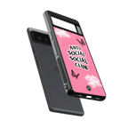 anti social social club pink edition back phone cover | glass case for google pixel 6