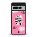 anti social social club pink edition back phone cover | glass case for google pixel 7 pro
