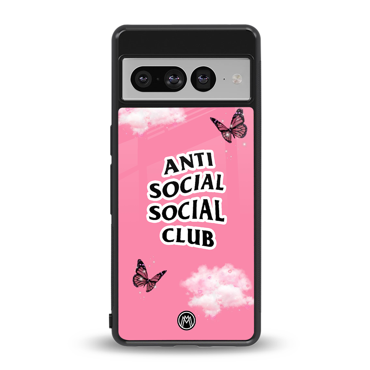 anti social social club pink edition back phone cover | glass case for google pixel 7 pro