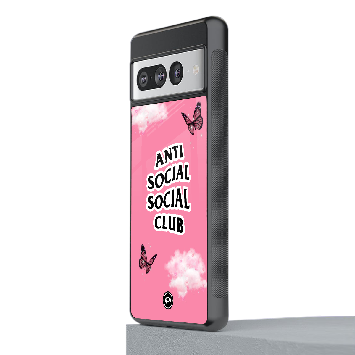anti social social club pink edition back phone cover | glass case for google pixel 7 pro