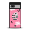 anti social social club pink edition back phone cover | glass case for Google Pixel 7A
