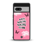 anti social social club pink edition back phone cover | glass case for Google Pixel 7A