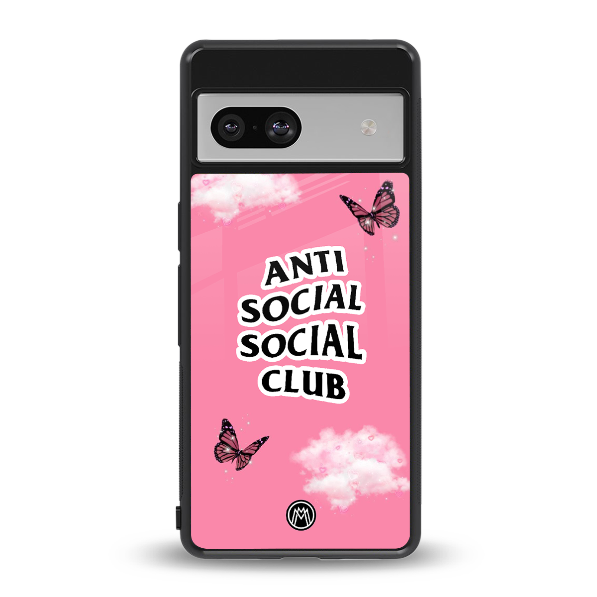 anti social social club pink edition back phone cover | glass case for Google Pixel 7A