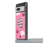 anti social social club pink edition back phone cover | glass case for Google Pixel 7A