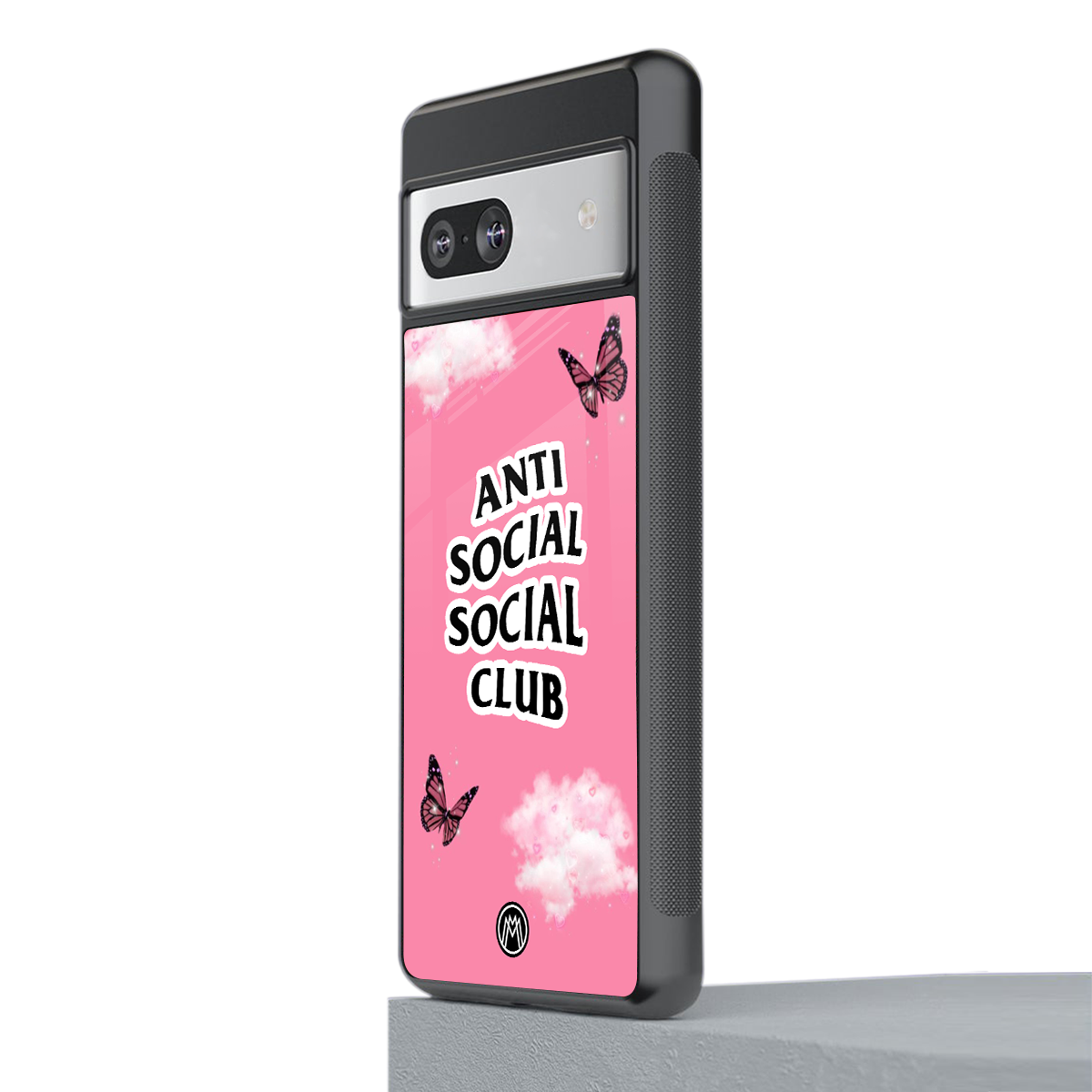 anti social social club pink edition back phone cover | glass case for Google Pixel 7A