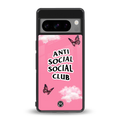 anti social social club pink edition back phone cover | glass case for google pixel 8 pro