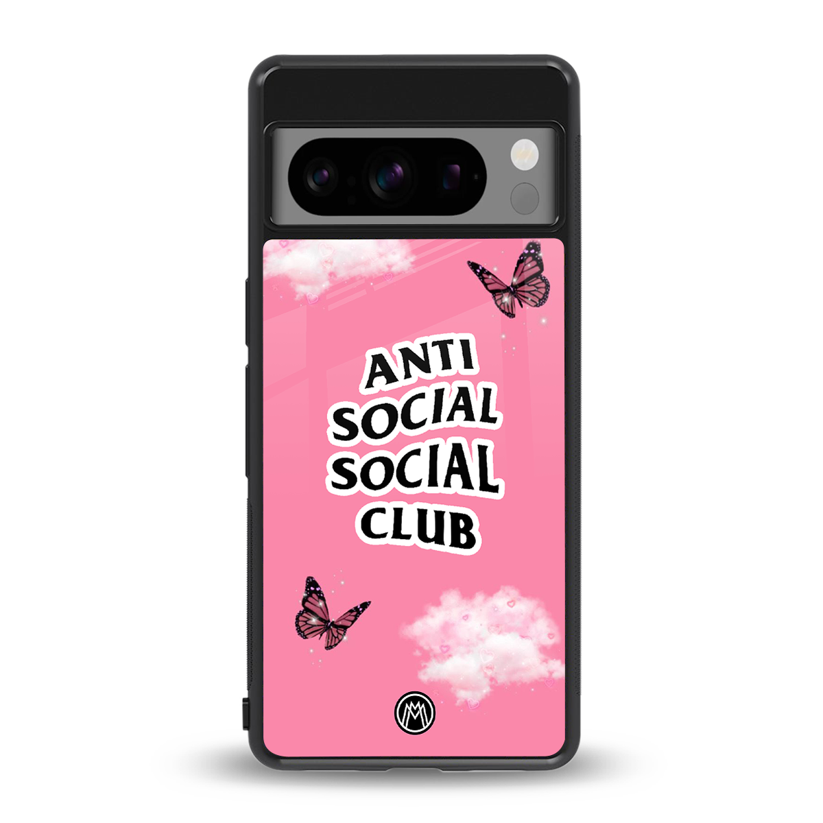 anti social social club pink edition back phone cover | glass case for google pixel 8 pro