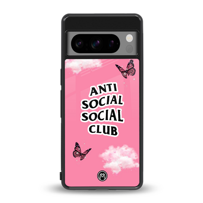 anti social social club pink edition back phone cover | glass case for google pixel 8 pro