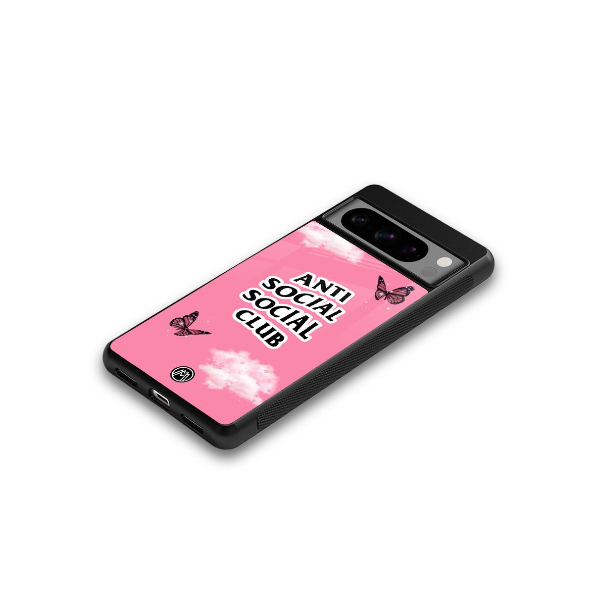anti social social club pink edition back phone cover | glass case for google pixel 8 pro