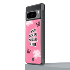 anti social social club pink edition back phone cover | glass case for google pixel 8 pro