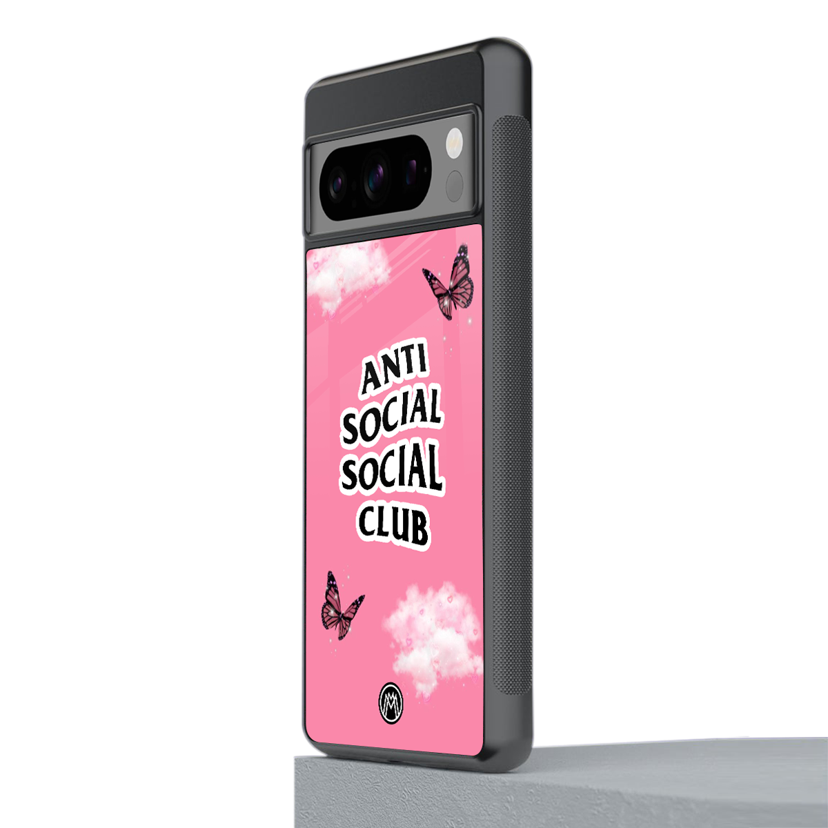 anti social social club pink edition back phone cover | glass case for google pixel 8 pro