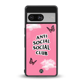 anti social social club pink edition back phone cover | glass case for Google Pixel 8