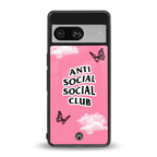 anti social social club pink edition back phone cover | glass case for Google Pixel 8