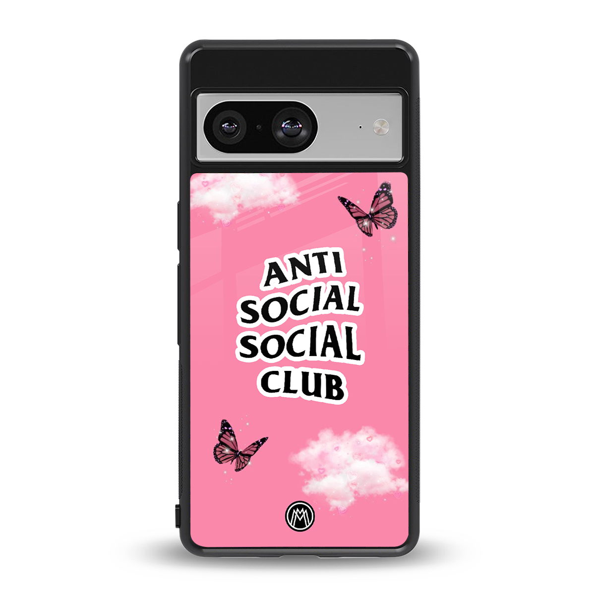anti social social club pink edition back phone cover | glass case for Google Pixel 8