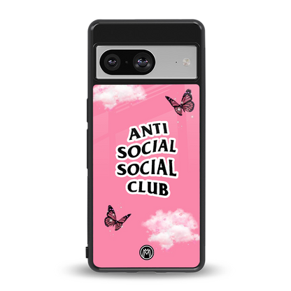 anti social social club pink edition back phone cover | glass case for Google Pixel 8