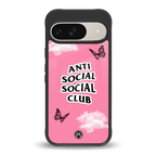 anti social social club pink edition back phone cover | glass case for google pixel 9