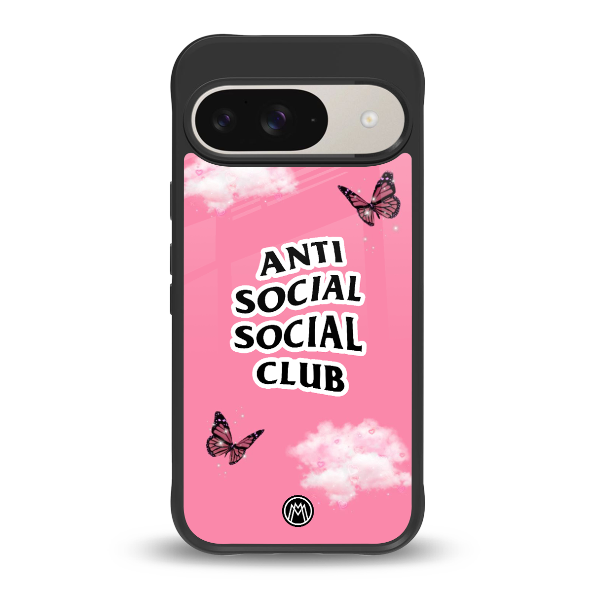 anti social social club pink edition back phone cover | glass case for google pixel 9