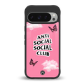 anti social social club pink edition back phone cover | glass case for google pixel 9 pro