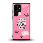 anti social social club pink edition back phone cover | glass case for samsung galaxy s24 ultra